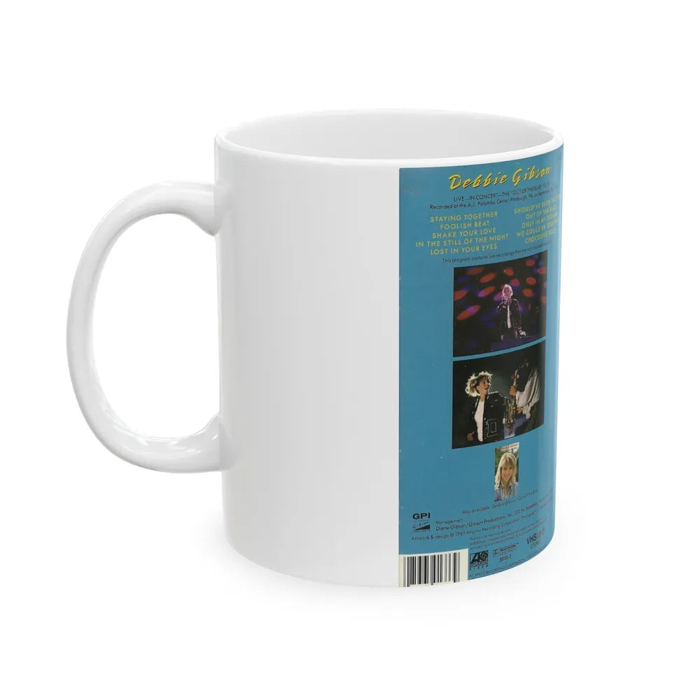 DEBBIE GIBSON LIVE IN CONCERT (VHS COVER) - White Coffee Mug-Go Mug Yourself