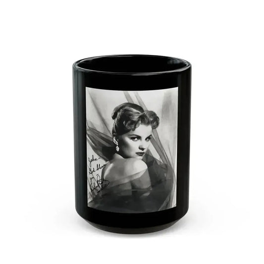Debra Paget #04 - 8x10 B&W Glamour Portrait Upper Body Bare Shoulders Photo signed (Vintage Female Icon) Black Coffee Mug 15oz - Go Mug Yourself