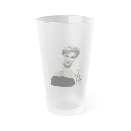 Debra Paget #166 - 8x10 B&W Upper Body Glamour Portrait Late 50's Photo (Vintage Female Icon) Frosted Pint Glass 16oz 16oz Frosted - Go Mug Yourself