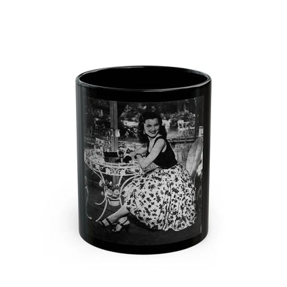 Debra Paget #215 (Vintage Female Icon) Black Coffee Mug-11oz-Go Mug Yourself