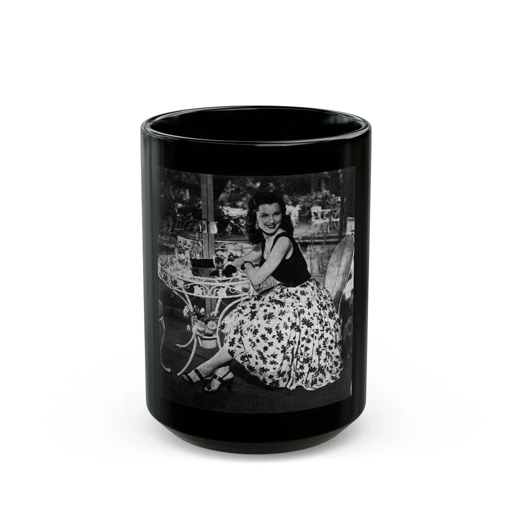 Debra Paget #215 (Vintage Female Icon) Black Coffee Mug-15oz-Go Mug Yourself