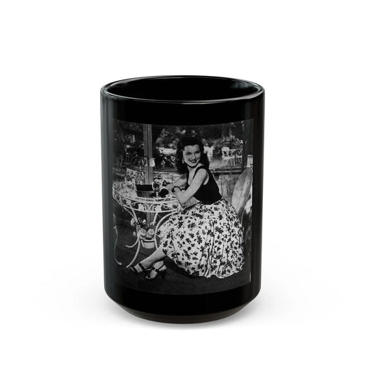 Debra Paget #215 (Vintage Female Icon) Black Coffee Mug-15oz-Go Mug Yourself