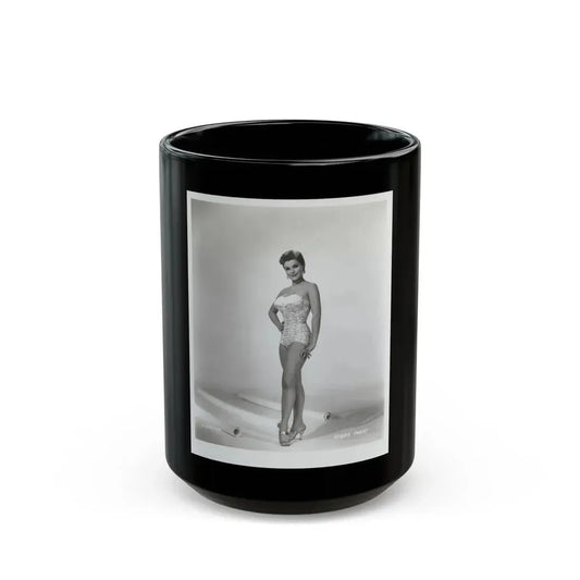Debra Paget #217 - Vintage B&W 8x10 Full Body Swimsuit Cheesecake Photo from late 50's 2 (Vintage Female Icon) Black Coffee Mug 15oz - Go Mug Yourself