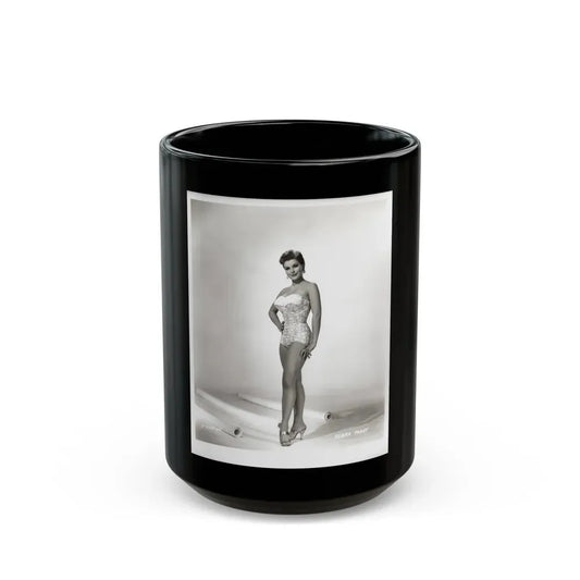 Debra Paget #217 - Vintage B&W 8x10 Full Body Swimsuit Cheesecake Photo from late 50's 3 (Vintage Female Icon) Black Coffee Mug 15oz - Go Mug Yourself