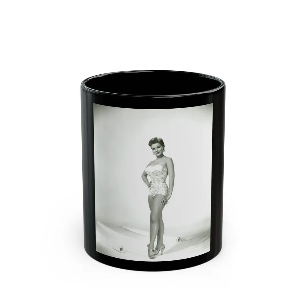 Debra Paget #217 - Vintage B&W 8x10 Full Body Swimsuit Cheesecake Photo from late 50's 1 (Vintage Female Icon) Black Coffee Mug-11oz-Go Mug Yourself