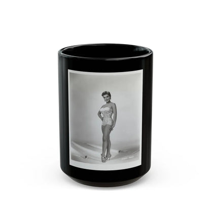 Debra Paget #217 - Vintage B&W 8x10 Full Body Swimsuit Cheesecake Photo from late 50's 2 (Vintage Female Icon) Black Coffee Mug-15oz-Go Mug Yourself