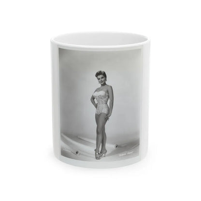 Debra Paget #217 - Vintage B&W 8x10 Full Body Swimsuit Cheesecake Photo from late 50's 2 (Vintage Female Icon) White Coffee Mug-11oz-Go Mug Yourself