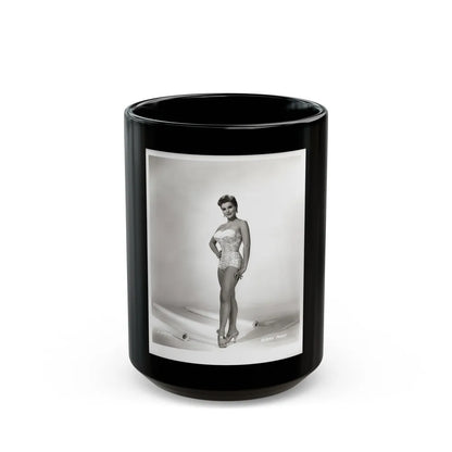 Debra Paget #217 - Vintage B&W 8x10 Full Body Swimsuit Cheesecake Photo from late 50's 3 (Vintage Female Icon) Black Coffee Mug-15oz-Go Mug Yourself