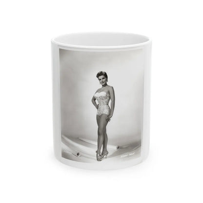 Debra Paget #217 - Vintage B&W 8x10 Full Body Swimsuit Cheesecake Photo from late 50's 3 (Vintage Female Icon) White Coffee Mug-11oz-Go Mug Yourself