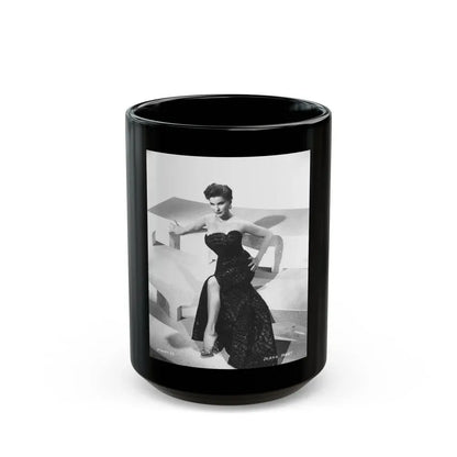 Debra Paget #218 - Vintage B&W 8x10 Full Body Glamour Dress Photo from late 50's 1 (Vintage Female Icon) Black Coffee Mug 15oz - Go Mug Yourself