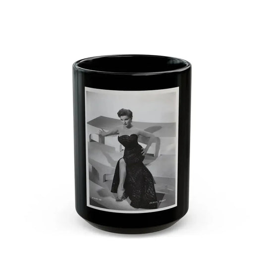 Debra Paget #218 - Vintage B&W 8x10 Full Body Glamour Dress Photo from late 50's 3 (Vintage Female Icon) Black Coffee Mug 15oz - Go Mug Yourself