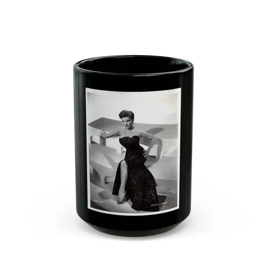 Debra Paget #218 - Vintage B&W 8x10 Full Body Glamour Dress Photo from late 50's 4 (Vintage Female Icon) Black Coffee Mug 15oz - Go Mug Yourself