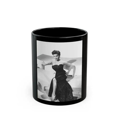 Debra Paget #218 - Vintage B&W 8x10 Full Body Glamour Dress Photo from late 50's (Vintage Female Icon) Black Coffee Mug 11oz - Go Mug Yourself