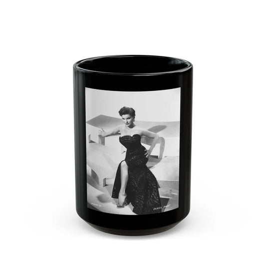 Debra Paget #218 - Vintage B&W 8x10 Full Body Glamour Dress Photo from late 50's 1 (Vintage Female Icon) Black Coffee Mug-15oz-Go Mug Yourself