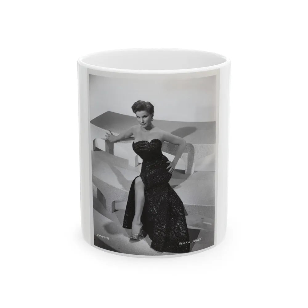 Debra Paget #218 - Vintage B&W 8x10 Full Body Glamour Dress Photo from late 50's 3 (Vintage Female Icon) White Coffee Mug-11oz-Go Mug Yourself