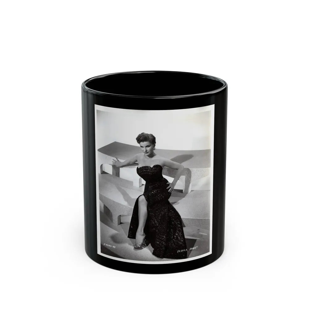 Debra Paget #218 - Vintage B&W 8x10 Full Body Glamour Dress Photo from late 50's 4 (Vintage Female Icon) Black Coffee Mug-11oz-Go Mug Yourself