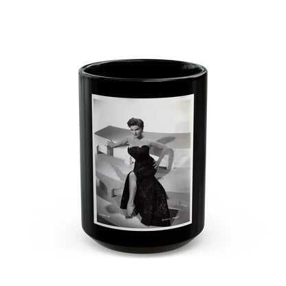 Debra Paget #218 - Vintage B&W 8x10 Full Body Glamour Dress Photo from late 50's 4 (Vintage Female Icon) Black Coffee Mug-15oz-Go Mug Yourself