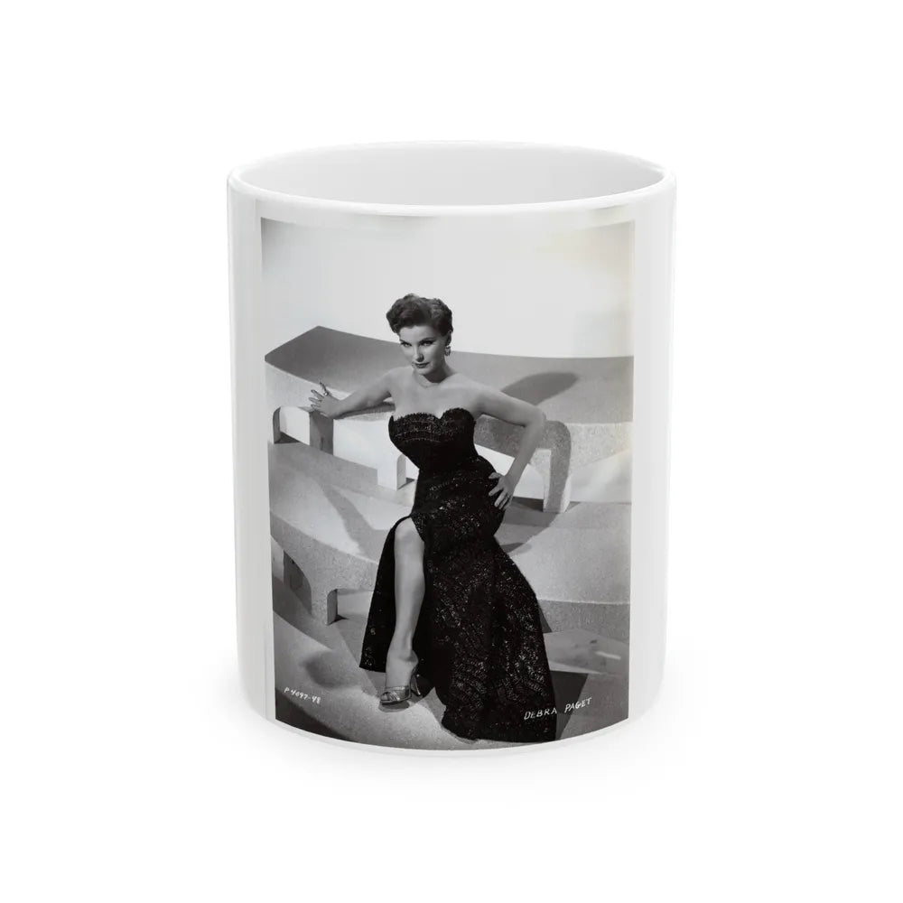 Debra Paget #218 - Vintage B&W 8x10 Full Body Glamour Dress Photo from late 50's 4 (Vintage Female Icon) White Coffee Mug-11oz-Go Mug Yourself