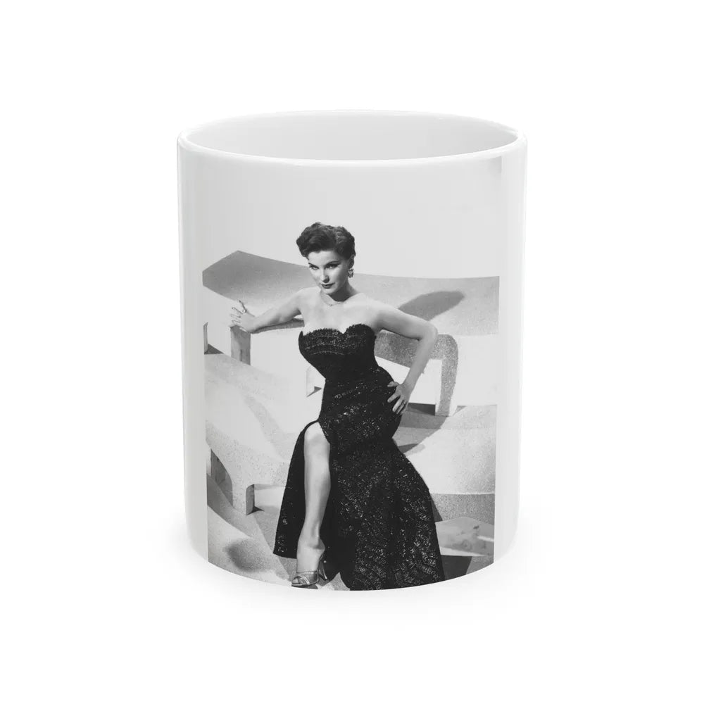 Debra Paget #218 - Vintage B&W 8x10 Full Body Glamour Dress Photo from late 50's (Vintage Female Icon) White Coffee Mug-11oz-Go Mug Yourself