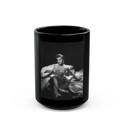 Debra Paget #233 - Vintage B&W 8x10 Full Body Glamour Dress Photo from late 50's (Vintage Female Icon) Black Coffee Mug 15oz - Go Mug Yourself