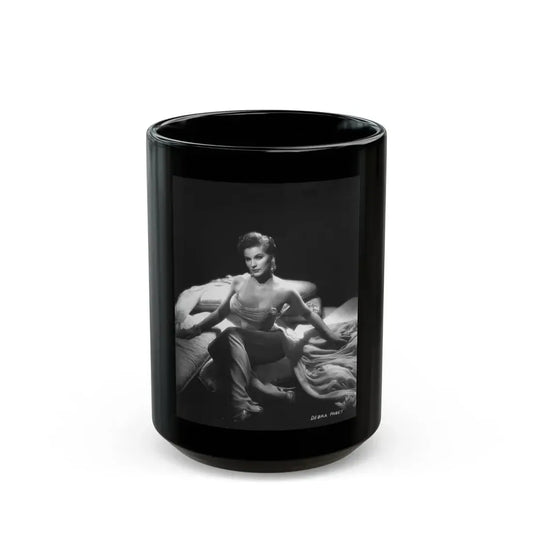 Debra Paget #233 - Vintage B&W 8x10 Full Body Glamour Dress Photo from late 50's (Vintage Female Icon) Black Coffee Mug 15oz - Go Mug Yourself