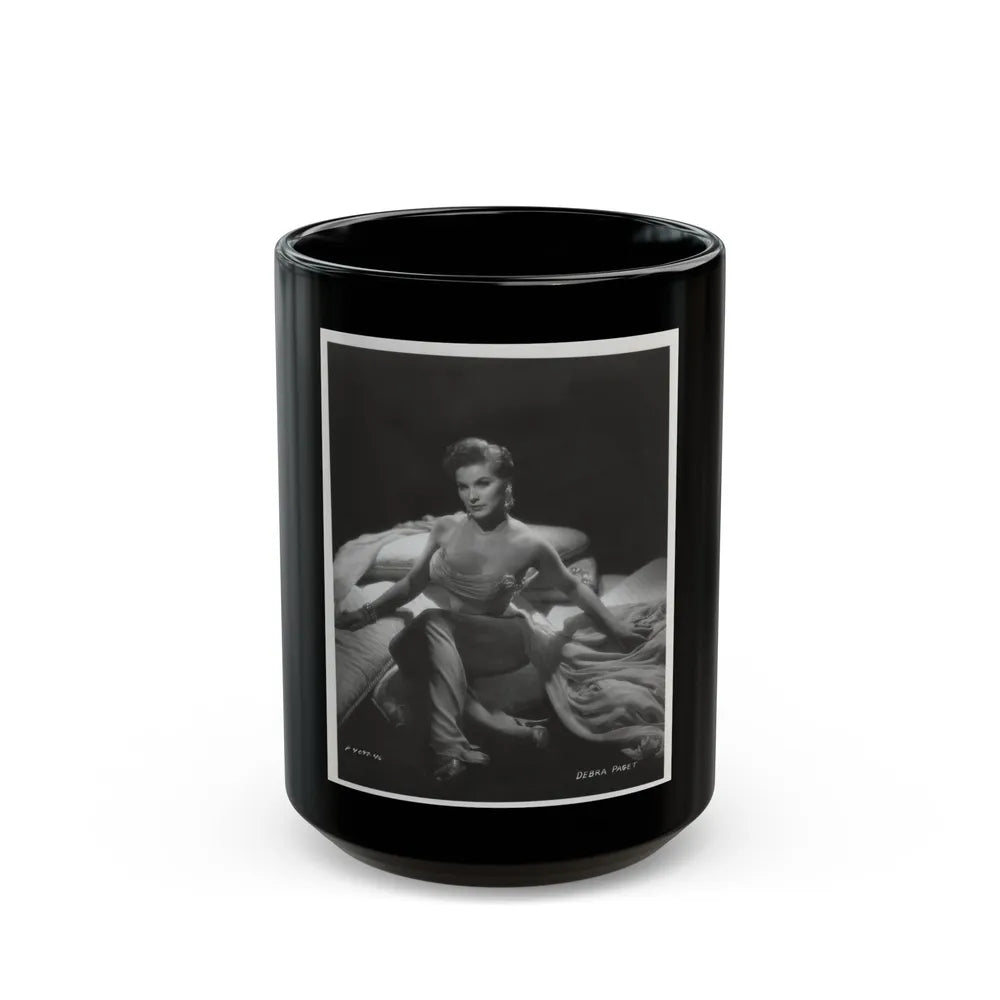 Debra Paget #233 - Vintage B&W 8x10 Full Body Glamour Dress Photo from late 50's 1 (Vintage Female Icon) Black Coffee Mug-15oz-Go Mug Yourself