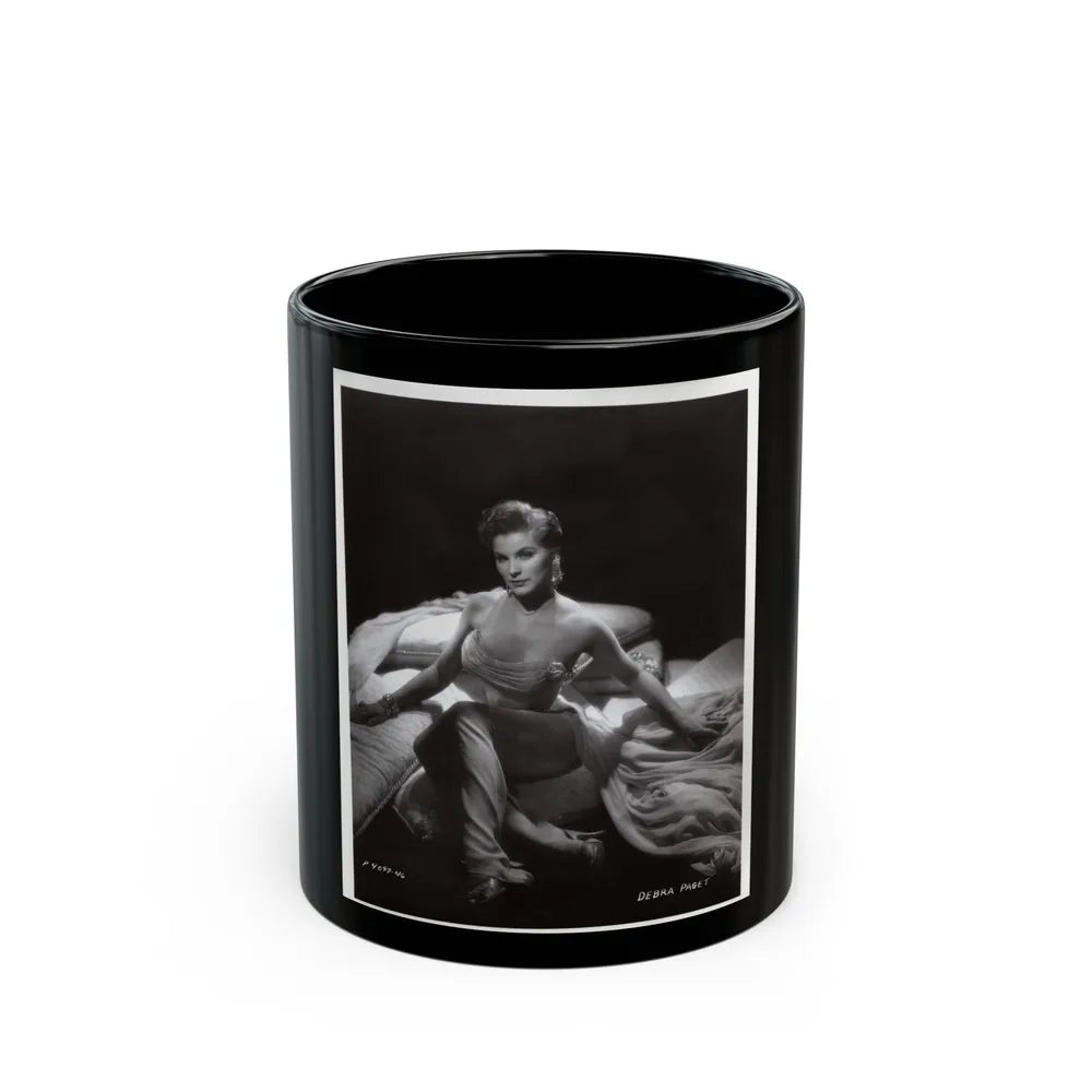 Debra Paget #233 - Vintage B&W 8x10 Full Body Glamour Dress Photo from late 50's 2 (Vintage Female Icon) Black Coffee Mug-11oz-Go Mug Yourself