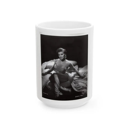 Debra Paget #233 - Vintage B&W 8x10 Full Body Glamour Dress Photo from late 50's 2 (Vintage Female Icon) White Coffee Mug-15oz-Go Mug Yourself