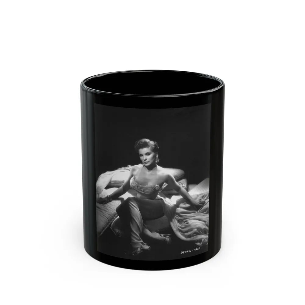 Debra Paget #233 - Vintage B&W 8x10 Full Body Glamour Dress Photo from late 50's (Vintage Female Icon) Black Coffee Mug-11oz-Go Mug Yourself