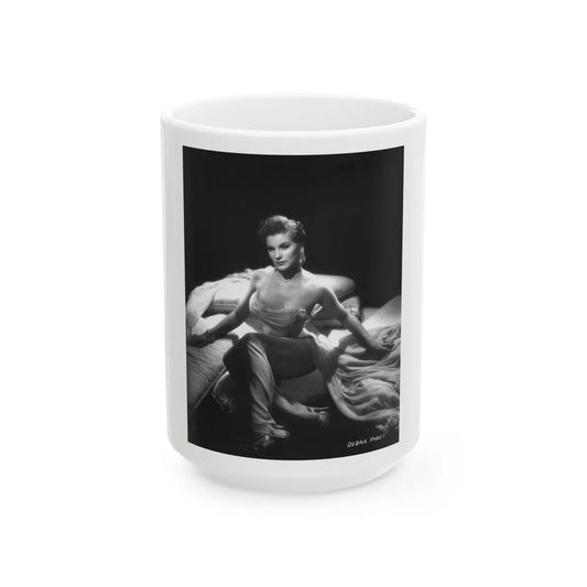 Debra Paget #233 - Vintage B&W 8x10 Full Body Glamour Dress Photo from late 50's (Vintage Female Icon) White Coffee Mug-15oz-Go Mug Yourself