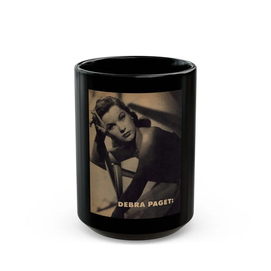 Debra Paget #234 (Vintage Female Icon) Black Coffee Mug-15oz-Go Mug Yourself