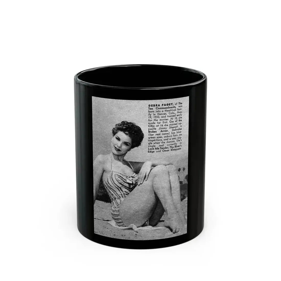 Debra Paget #244 (Vintage Female Icon) Black Coffee Mug 11oz - Go Mug Yourself