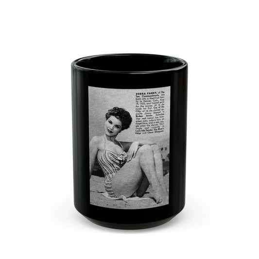 Debra Paget #244 (Vintage Female Icon) Black Coffee Mug-15oz-Go Mug Yourself