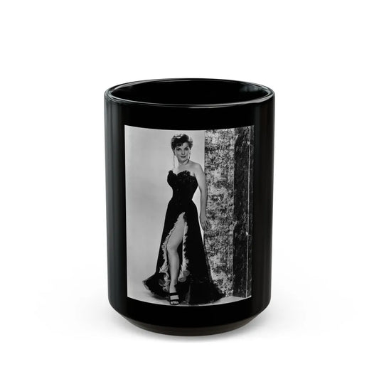 Debra Paget #247 (Vintage Female Icon) Black Coffee Mug-15oz-Go Mug Yourself