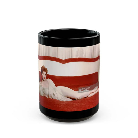 Debra Paget #255 (Vintage Female Icon) Black Coffee Mug-15oz-Go Mug Yourself