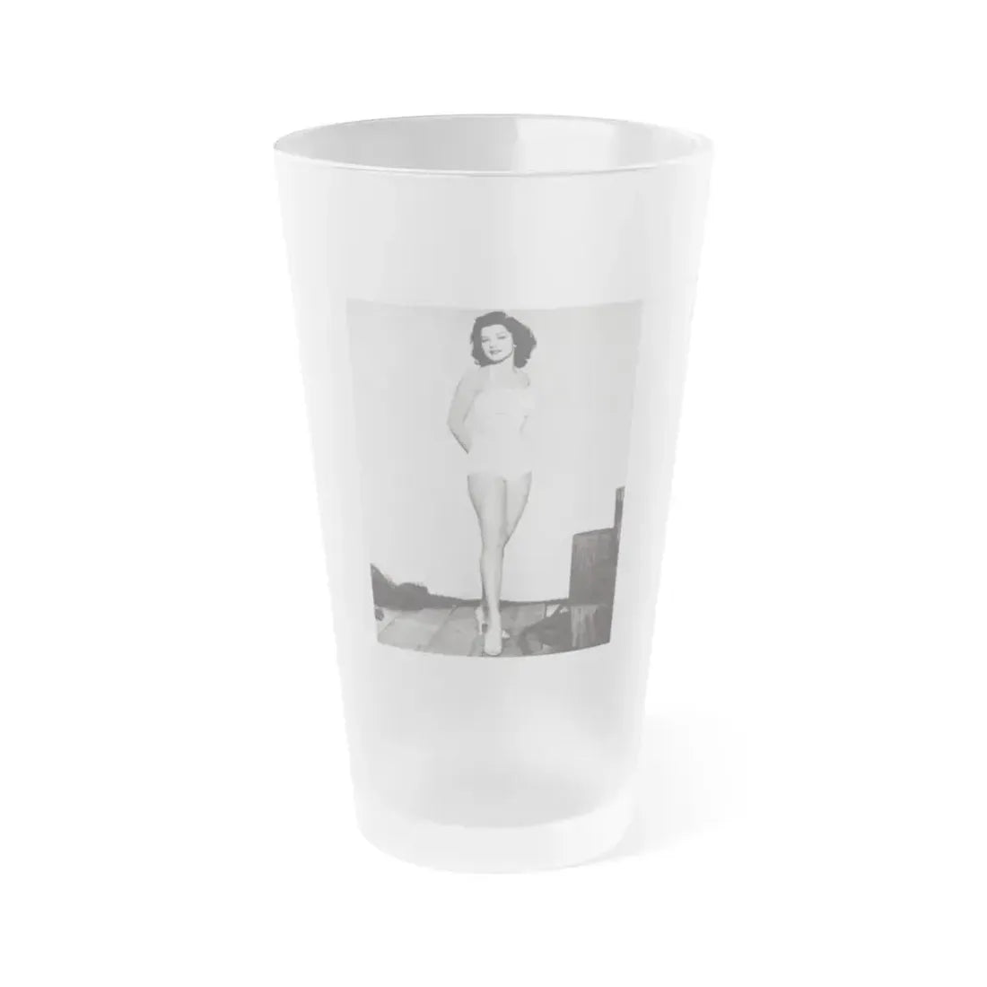 Debra Paget #263 - 8x10 Full Body 1-Piece White Swimsuit Cheesecake Photo Re-Strike from Mid 50's 1 (Vintage Female Icon) Frosted Pint Glass 16oz 16oz Frosted - Go Mug Yourself