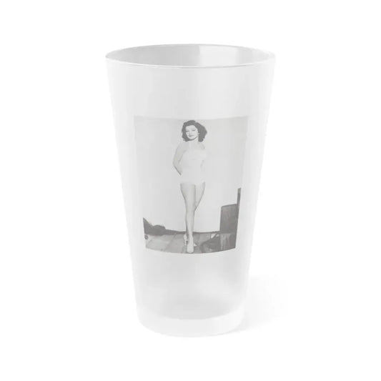 Debra Paget #263 - 8x10 Full Body 1-Piece White Swimsuit Cheesecake Photo Re-Strike from Mid 50's 1 (Vintage Female Icon) Frosted Pint Glass 16oz 16oz Frosted - Go Mug Yourself