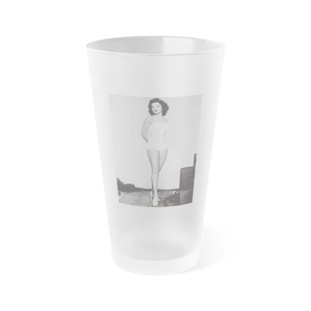 Debra Paget #263 - 8x10 Full Body 1-Piece White Swimsuit Cheesecake Photo Re-Strike from Mid 50's 1 (Vintage Female Icon) Frosted Pint Glass 16oz-16oz-Frosted-Go Mug Yourself