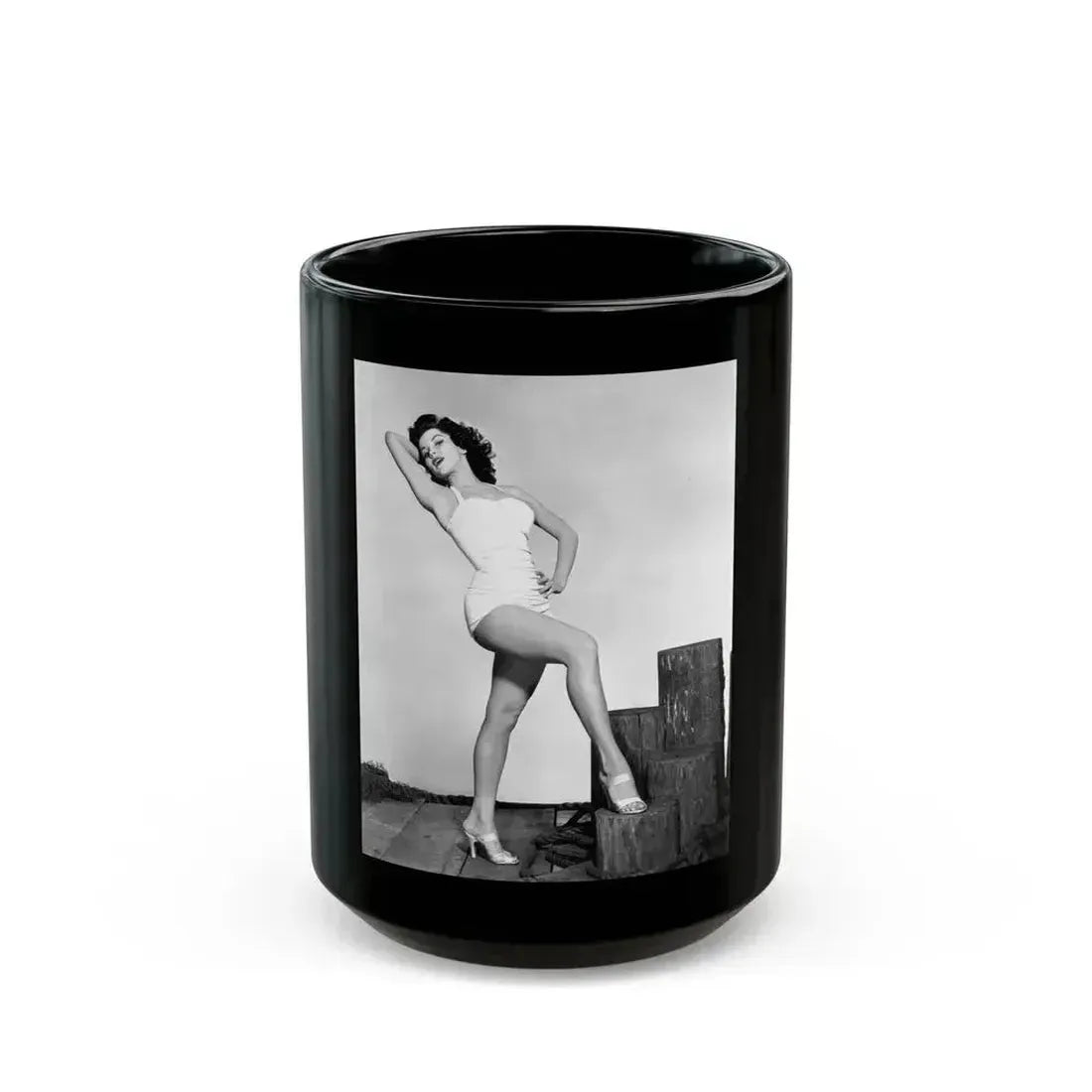 Debra Paget #264 2 (Vintage Female Icon) Black Coffee Mug 15oz - Go Mug Yourself
