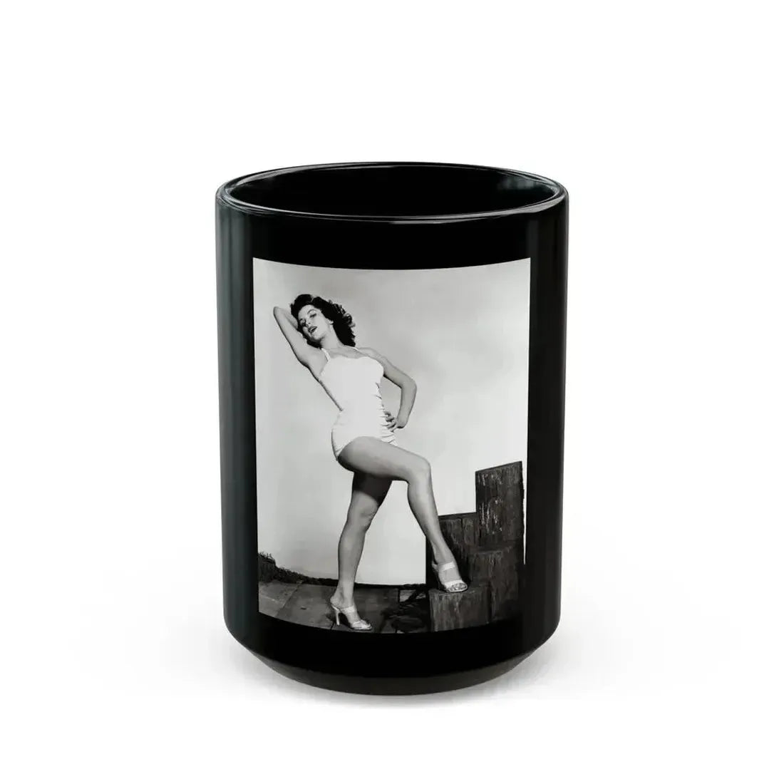 Debra Paget #264 4 (Vintage Female Icon) Black Coffee Mug 15oz - Go Mug Yourself