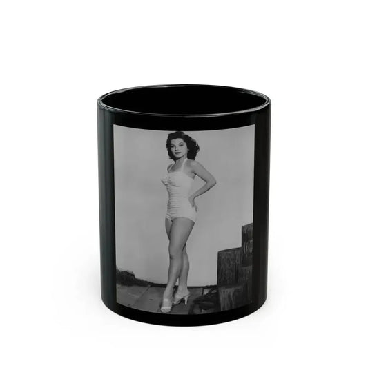 Debra Paget #264 - 8x10 Full Body 1-Piece White Swimsuit Cheesecake Photo Re-Strike from Mid 50's 1 (Vintage Female Icon) Black Coffee Mug 11oz - Go Mug Yourself