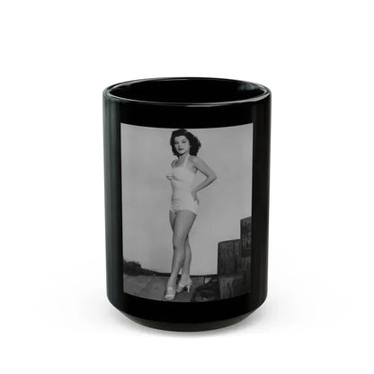 Debra Paget #264 - 8x10 Full Body 1-Piece White Swimsuit Cheesecake Photo Re-Strike from Mid 50's 1 (Vintage Female Icon) Black Coffee Mug 15oz - Go Mug Yourself