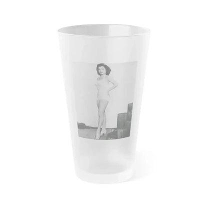 Debra Paget #264 - 8x10 Full Body 1-Piece White Swimsuit Cheesecake Photo Re-Strike from Mid 50's (Vintage Female Icon) Frosted Pint Glass 16oz 16oz Frosted - Go Mug Yourself