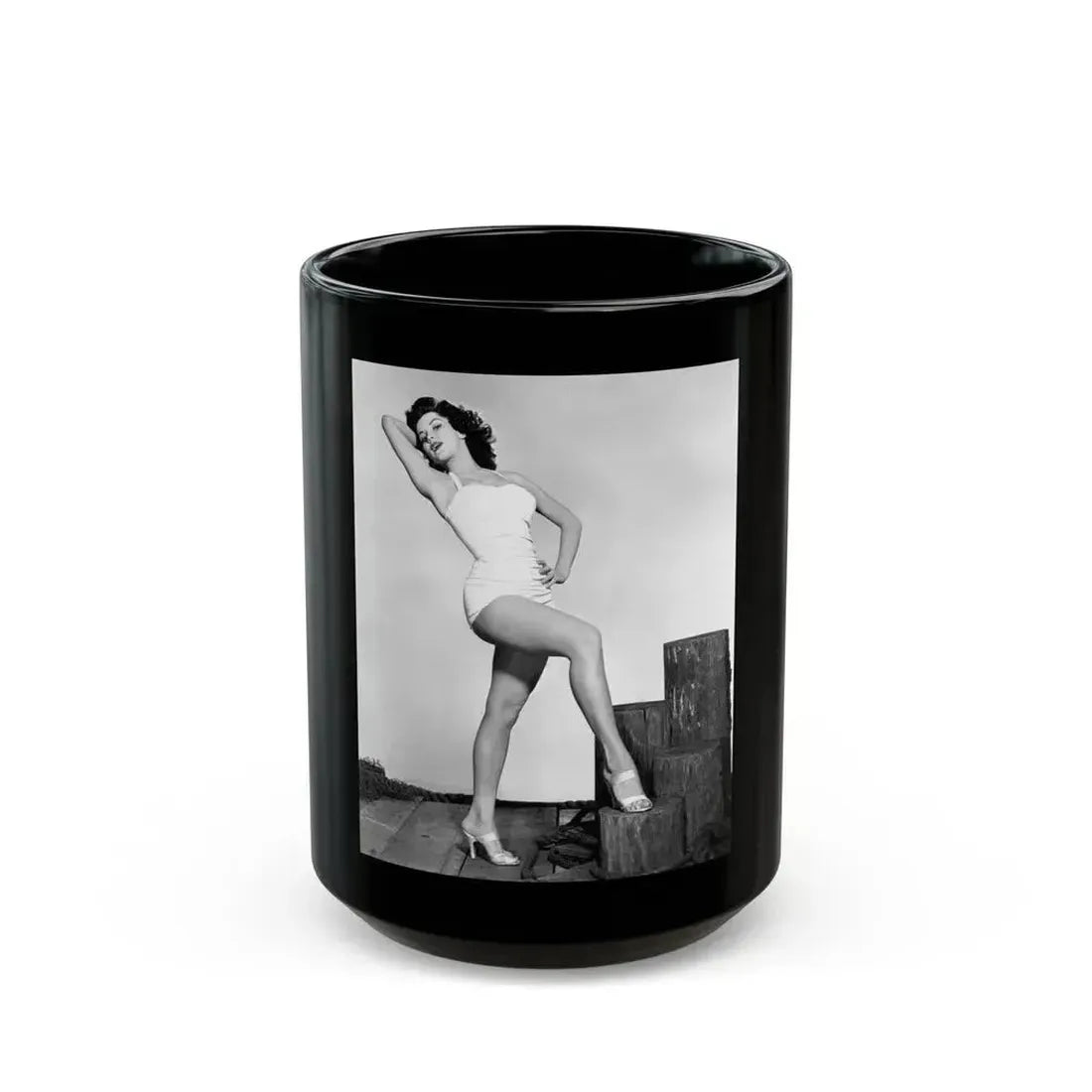 Debra Paget #264 (Vintage Female Icon) Black Coffee Mug 15oz - Go Mug Yourself