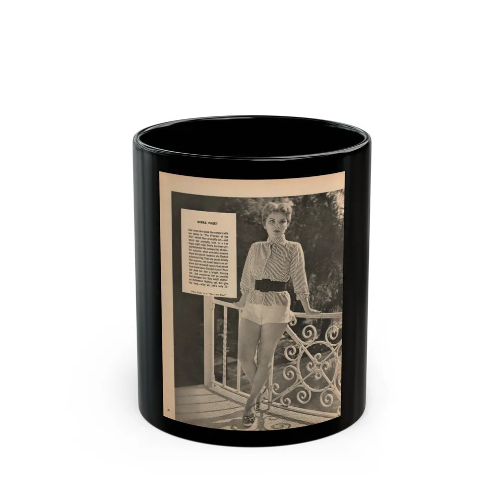 Debra Paget #267 (Vintage Female Icon) Black Coffee Mug-11oz-Go Mug Yourself