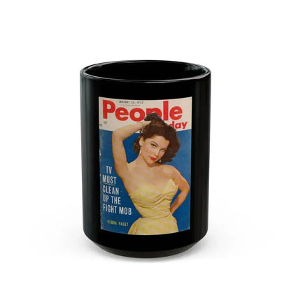 Debra Paget #27 - Mag. Cover (Vintage Female Icon) Black Coffee Mug 15oz - Go Mug Yourself