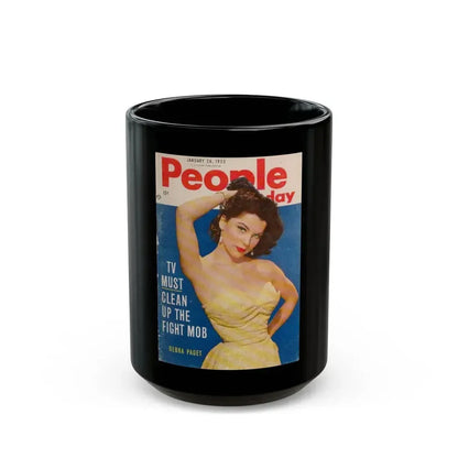Debra Paget #27 - Mag. Cover (Vintage Female Icon) Black Coffee Mug 15oz - Go Mug Yourself