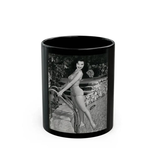 Debra Paget #274 B&W 8x10 Full Body 2-Piece Swimsuit Leggy Barefoot Cheesecake Phorto (Vintage Female Icon) Black Coffee Mug 11oz - Go Mug Yourself