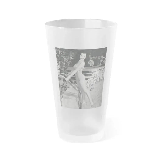 Debra Paget #274 B&W 8x10 Full Body 2-Piece Swimsuit Leggy Barefoot Cheesecake Phorto (Vintage Female Icon) Frosted Pint Glass 16oz 16oz Frosted - Go Mug Yourself