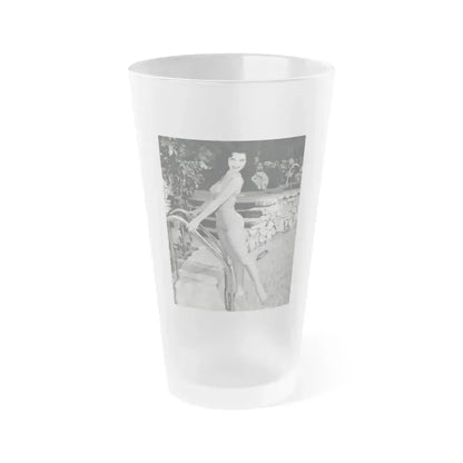 Debra Paget #274 B&W 8x10 Full Body 2-Piece Swimsuit Leggy Barefoot Cheesecake Phorto (Vintage Female Icon) Frosted Pint Glass 16oz 16oz Frosted - Go Mug Yourself